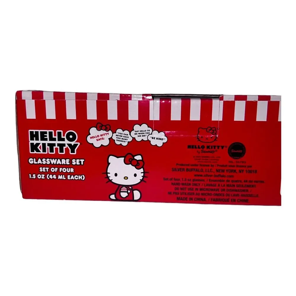 Hello Kitty Halloween Glassware Set of 4 Shot Glass New